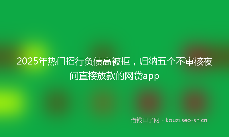 2025年热门招行负债高被拒，归纳五个不审核夜间直接放款的网贷app