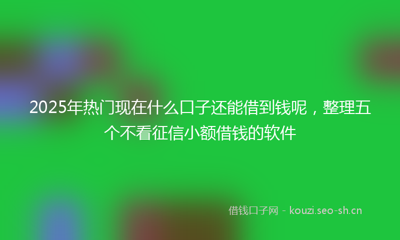2025年热门现在什么口子还能借到钱呢，整理五个不看征信小额借钱的软件