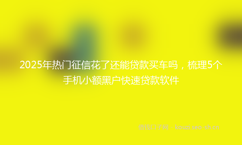 2025年热门征信花了还能贷款买车吗，梳理5个手机小额黑户快速贷款软件