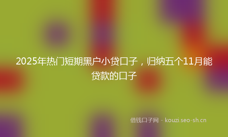 2025年热门短期黑户小贷口子,归纳五个11月能贷款的口子