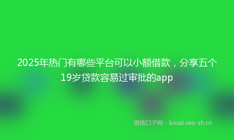 2025年热门有哪些平台可以小额借款，分享五个19岁贷款容易过审批的app