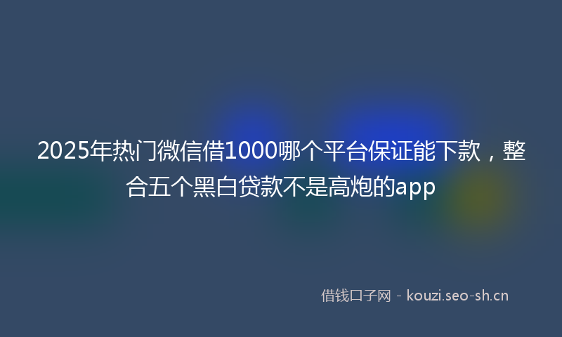 2025年热门微信借1000哪个平台保证能下款,整合五个黑白贷款不是高炮的app