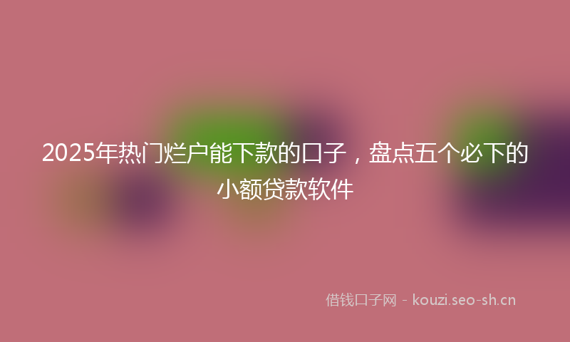 2025年热门烂户能下款的口子，盘点五个必下的小额贷款软件