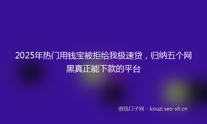 2025年热门用钱宝被拒给我极速贷，归纳五个网黑真正能下款的平台