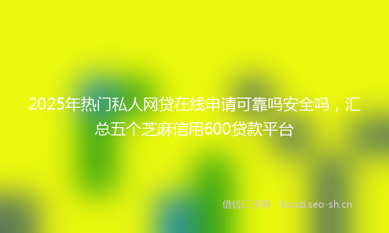 2025年热门私人网贷在线申请可靠吗安全吗，汇总五个芝麻信用600贷款平台