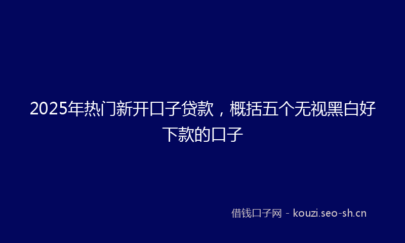 2025年热门新开口子贷款，概括五个无视黑白好下款的口子