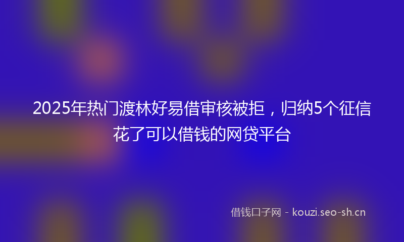 2025年热门渡林好易借审核被拒，归纳5个征信花了可以借钱的网贷平台