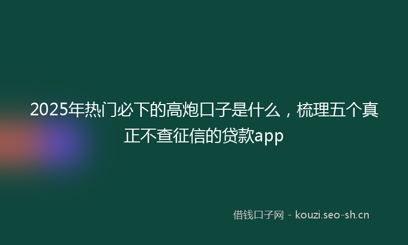 2025年热门必下的高炮口子是什么,梳理五个真正不查征信的贷款app