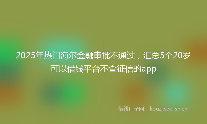 2025年热门海尔金融审批不通过，汇总5个20岁可以借钱平台不查征信的app