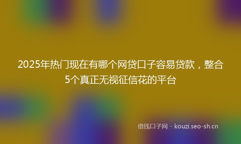 2025年热门现在有哪个网贷口子容易贷款，整合5个真正无视征信花的平台