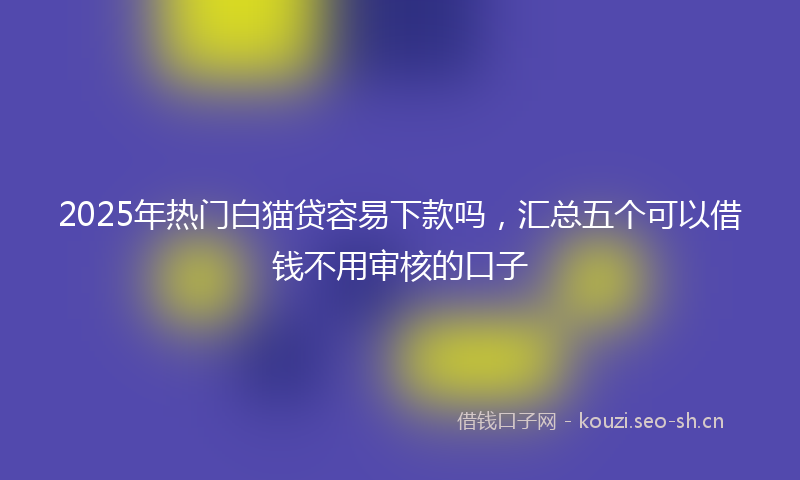 2025年热门白猫贷容易下款吗，汇总五个可以借钱不用审核的口子
