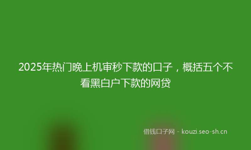 2025年热门晚上机审秒下款的口子，概括五个不看黑白户下款的网贷