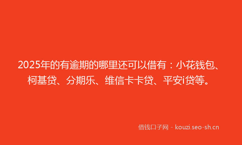 2025年的有逾期的哪里还可以借有：小花钱包、柯基贷、分期乐、维信卡卡贷、平安i贷等。