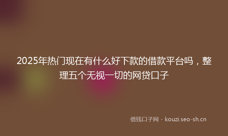 2025年热门现在有什么好下款的借款平台吗，整理五个无视一切的网贷口子