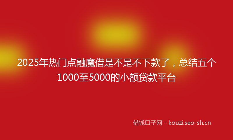 2025年热门点融魔借是不是不下款了，总结五个1000至5000的小额贷款平台