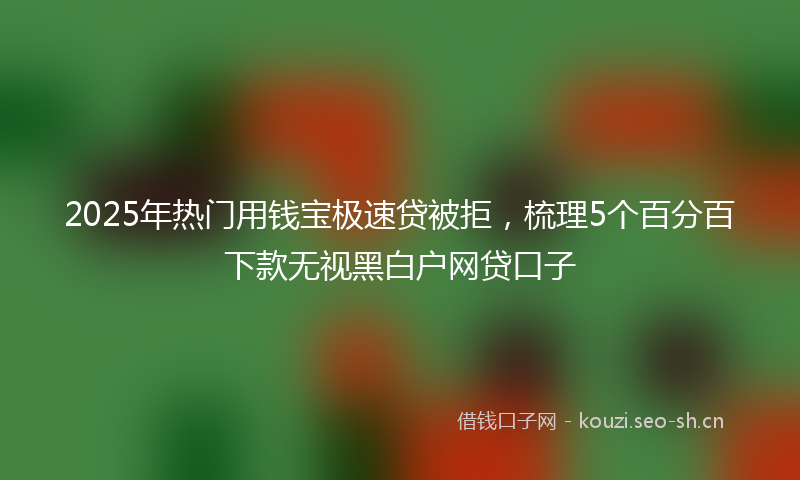 2025年热门用钱宝极速贷被拒，梳理5个百分百下款无视黑白户网贷口子
