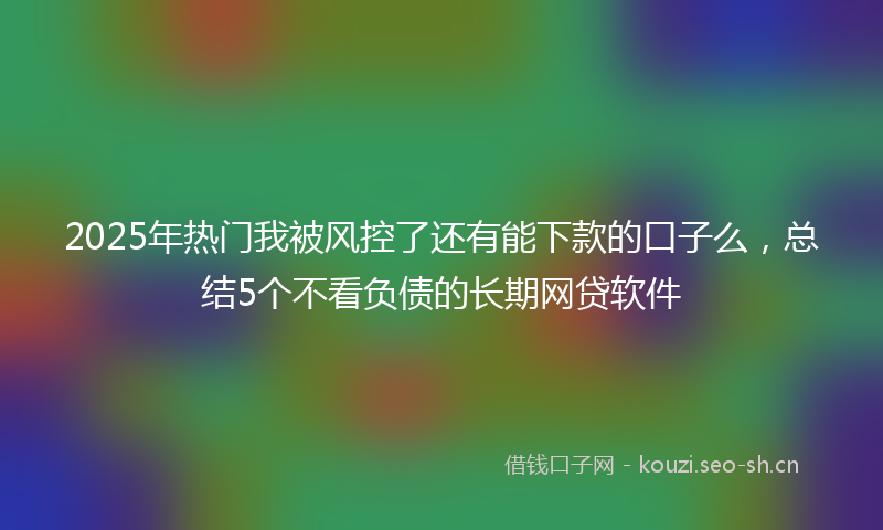 2025年热门我被风控了还有能下款的口子么，总结5个不看负债的长期网贷软件