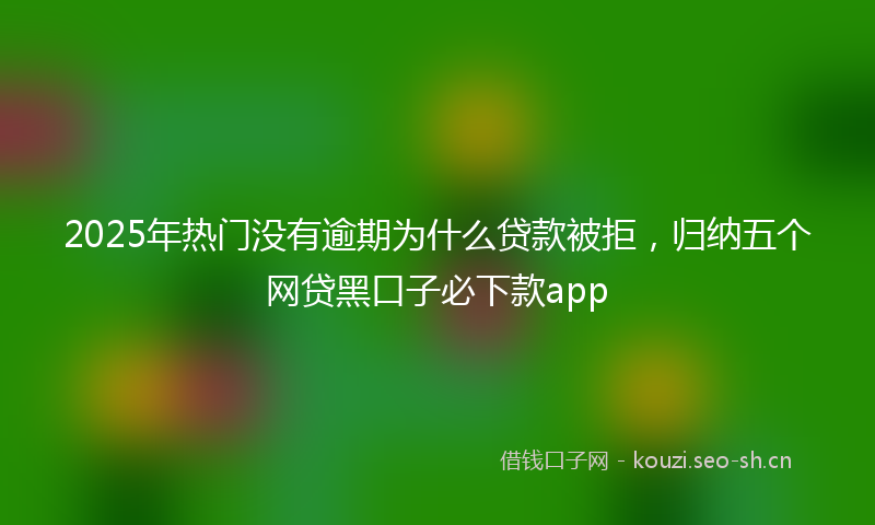 2025年热门没有逾期为什么贷款被拒，归纳五个网贷黑口子必下款app