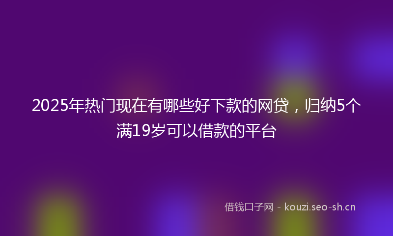 2025年热门现在有哪些好下款的网贷,归纳5个满19岁可以借款的平台