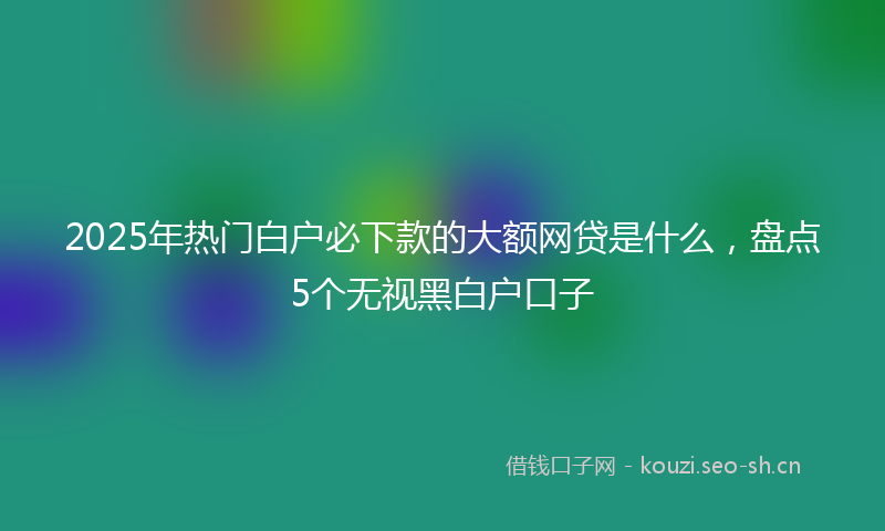 2025年热门白户必下款的大额网贷是什么，盘点5个无视黑白户口子