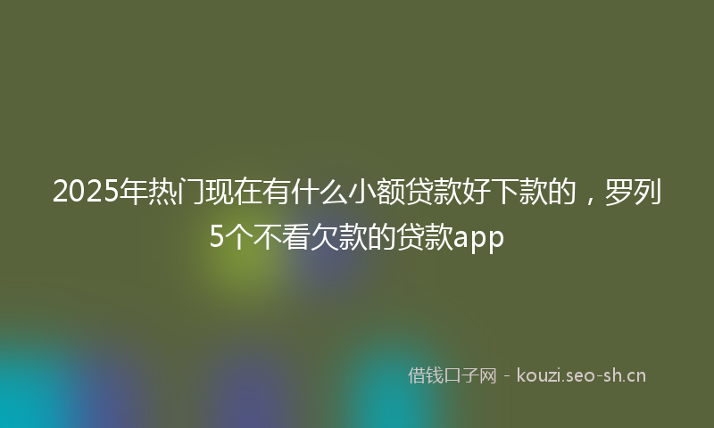 2025年热门现在有什么小额贷款好下款的,罗列5个不看欠款的贷款app
