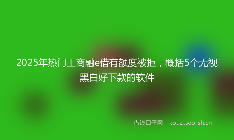 2025年热门工商融e借有额度被拒，概括5个无视黑白好下款的软件