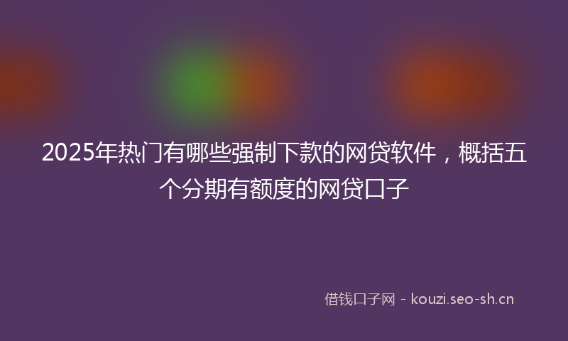 2025年热门有哪些强制下款的网贷软件，概括五个分期有额度的网贷口子