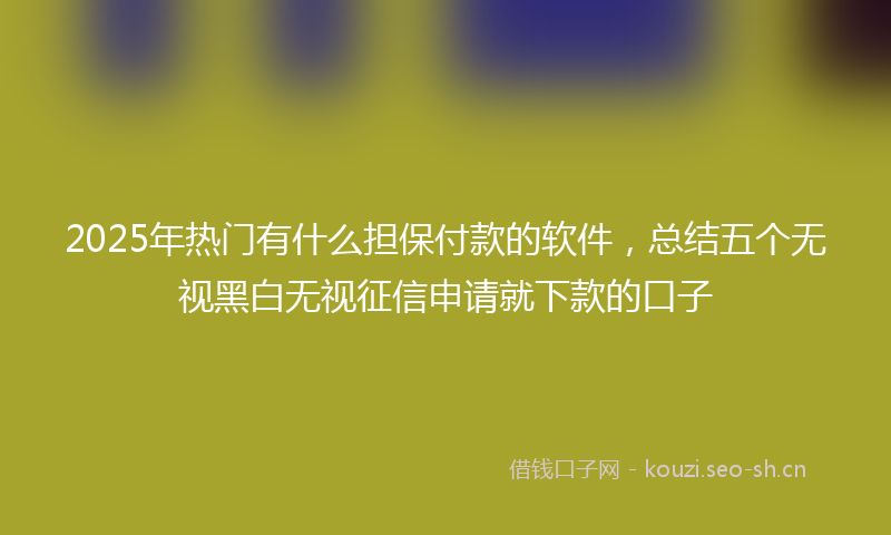 2025年热门有什么担保付款的软件，总结五个无视黑白无视征信申请就下款的口子