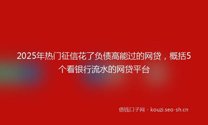 2025年热门征信花了负债高能过的网贷，概括5个看银行流水的网贷平台