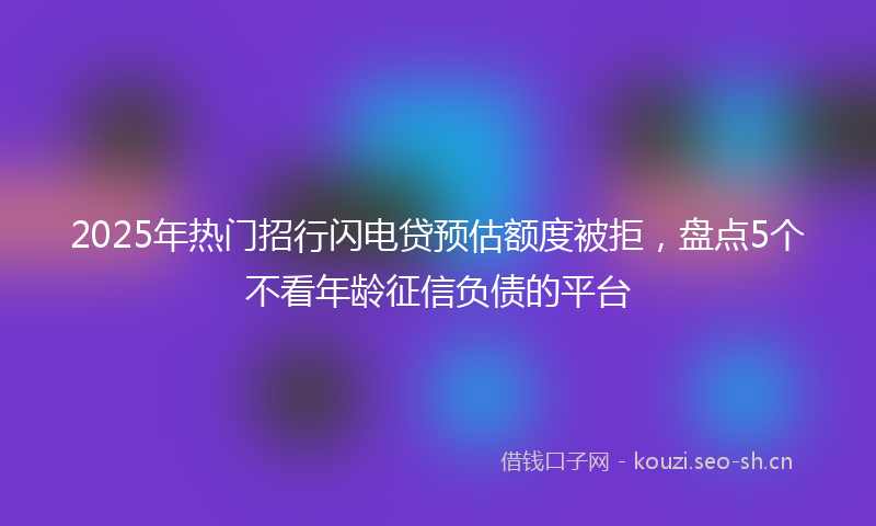 2025年热门招行闪电贷预估额度被拒，盘点5个不看年龄征信负债的平台