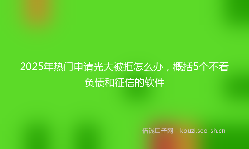 2025年热门申请光大被拒怎么办，概括5个不看负债和征信的软件