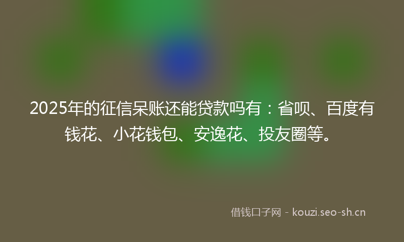 2025年的征信呆账还能贷款吗有：省呗、百度有钱花、小花钱包、安逸花、投友圈等。