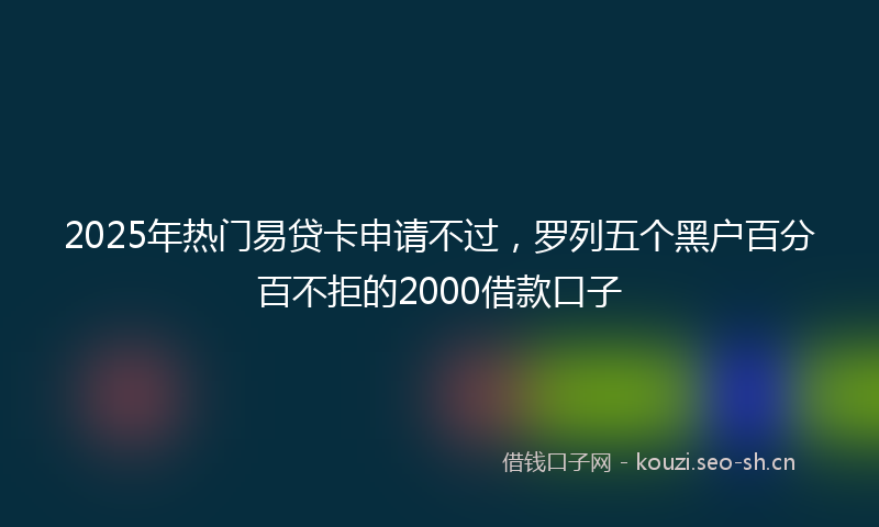 2025年热门易贷卡申请不过，罗列五个黑户百分百不拒的2000借款口子