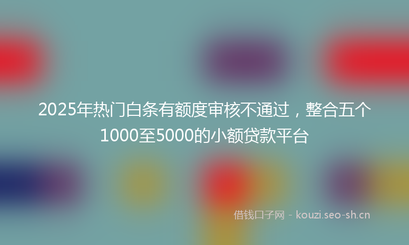 2025年热门白条有额度审核不通过，整合五个1000至5000的小额贷款平台