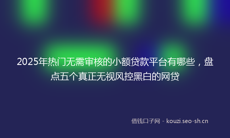 2025年热门无需审核的小额贷款平台有哪些，盘点五个真正无视风控黑白的网贷