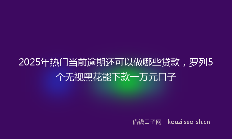 2025年热门当前逾期还可以做哪些贷款,罗列5个无视黑花能下款一万元口子
