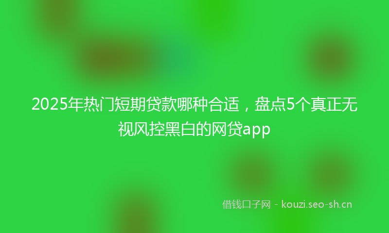 2025年热门短期贷款哪种合适，盘点5个真正无视风控黑白的网贷app
