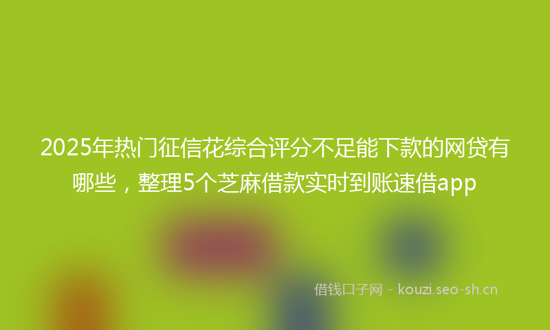 2025年热门征信花综合评分不足能下款的网贷有哪些,整理5个芝麻借款实时到账速借app