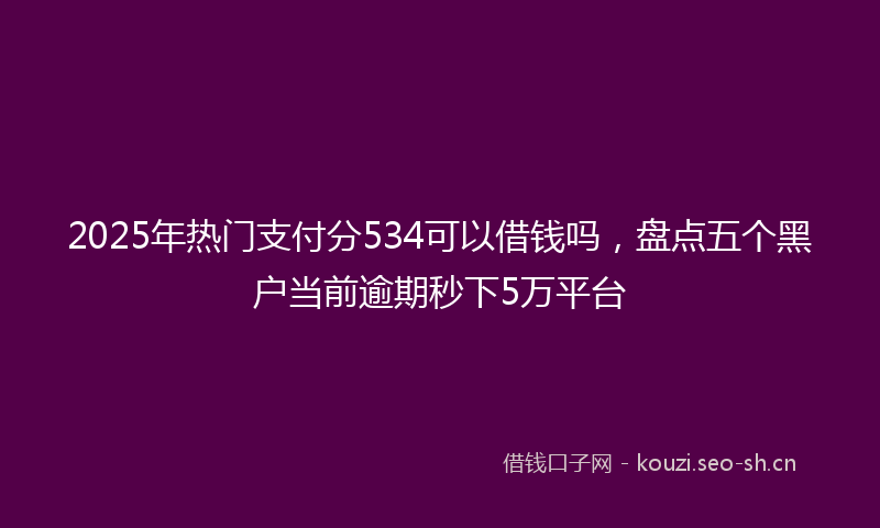 2025年热门支付分534可以借钱吗,盘点五个黑户当前逾期秒下5万平台