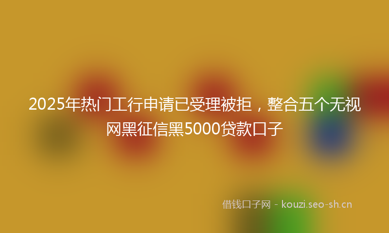 2025年热门工行申请已受理被拒，整合五个无视网黑征信黑5000贷款口子