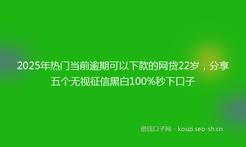 2025年热门当前逾期可以下款的网贷22岁，分享五个无视征信黑白100%秒下口子