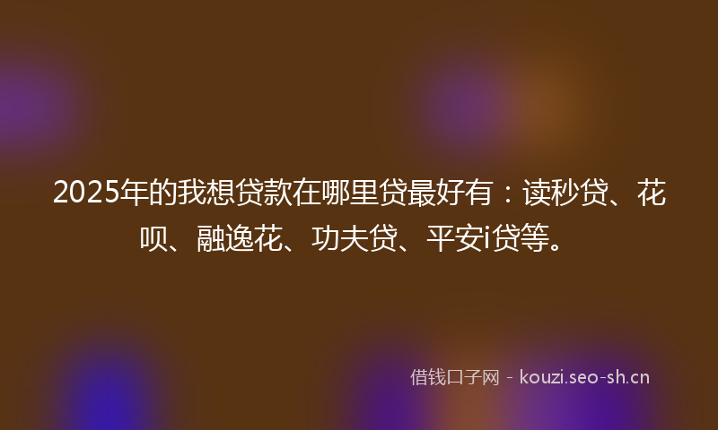 2025年的我想贷款在哪里贷最好有：读秒贷、花呗、融逸花、功夫贷、平安i贷等。