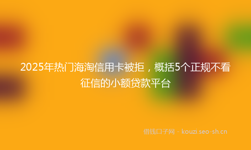 2025年热门海淘信用卡被拒，概括5个正规不看征信的小额贷款平台