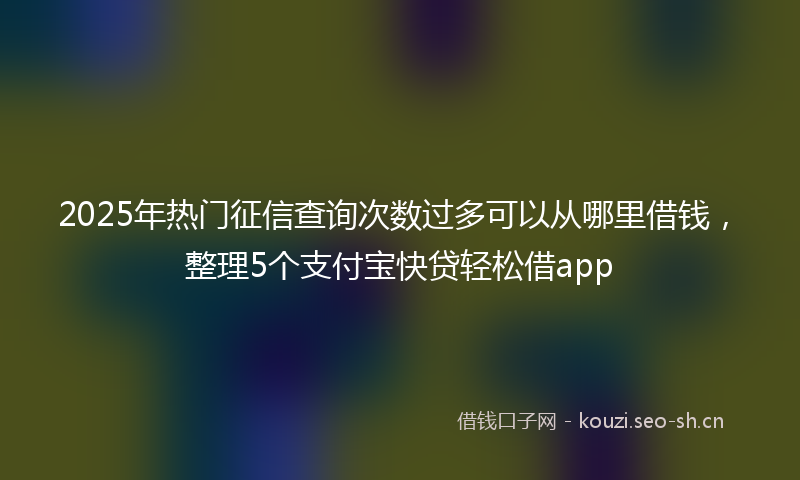 2025年热门征信查询次数过多可以从哪里借钱，整理5个支付宝快贷轻松借app
