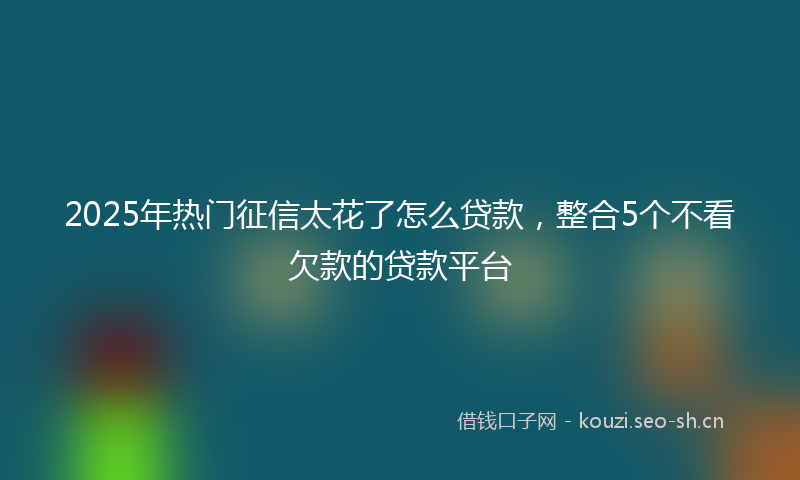 2025年热门征信太花了怎么贷款，整合5个不看欠款的贷款平台