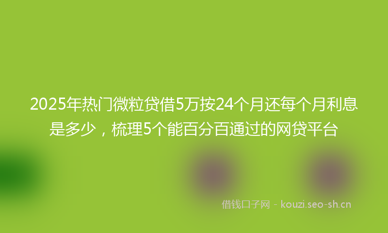 2025年热门微粒贷借5万按24个月还每个月利息是多少，梳理5个能百分百通过的网贷平台