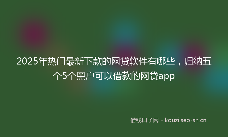 2025年热门最新下款的网贷软件有哪些，归纳五个5个黑户可以借款的网贷app