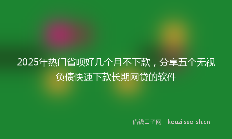 2025年热门省呗好几个月不下款，分享五个无视负债快速下款长期网贷的软件