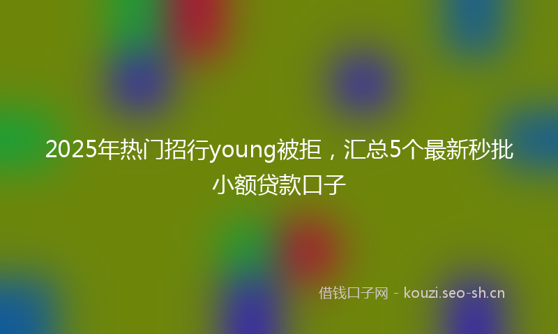 2025年热门招行young被拒，汇总5个最新秒批小额贷款口子