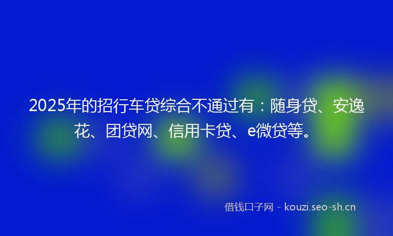 2025年的招行车贷综合不通过有：随身贷、安逸花、团贷网、信用卡贷、e微贷等。